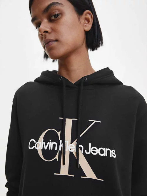 Calvin Klein ženska crna haljina s kapuljačom