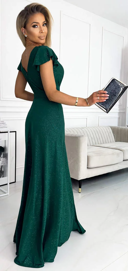 Maturalna maxi haljina u smaragdnozelenoj boji