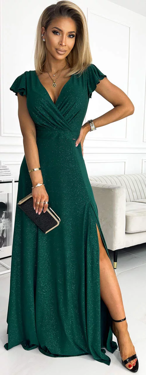 Prekrasna zelena duga maturalna haljina CRYSTAL