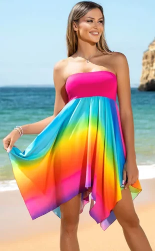 Šarena haljina za plažu/suknja za kupaći kostim