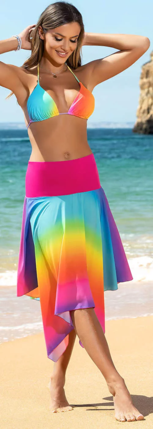 Šarena suknja za plažu koja se nosi preko kupaćih kostima