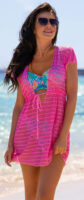 Svijetloružičasta prozirna haljina za plažu za punije Volin Brinley