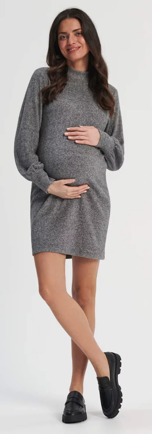 Kratka siva haljina za trudnice