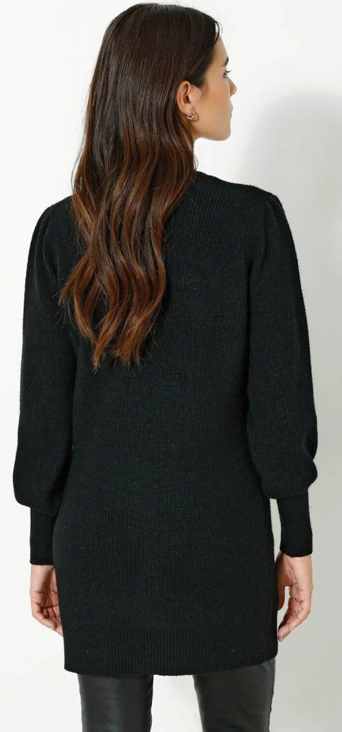 Crni džemper zimska haljina