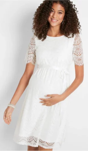 Elegantna trudnička vjenčanica od bijele čipke